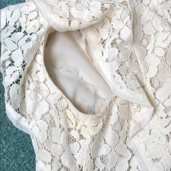 BCBGMaxAzria Renata Ivory Combo Dress Stripe Lace Size 6 - Picture 16 of 16